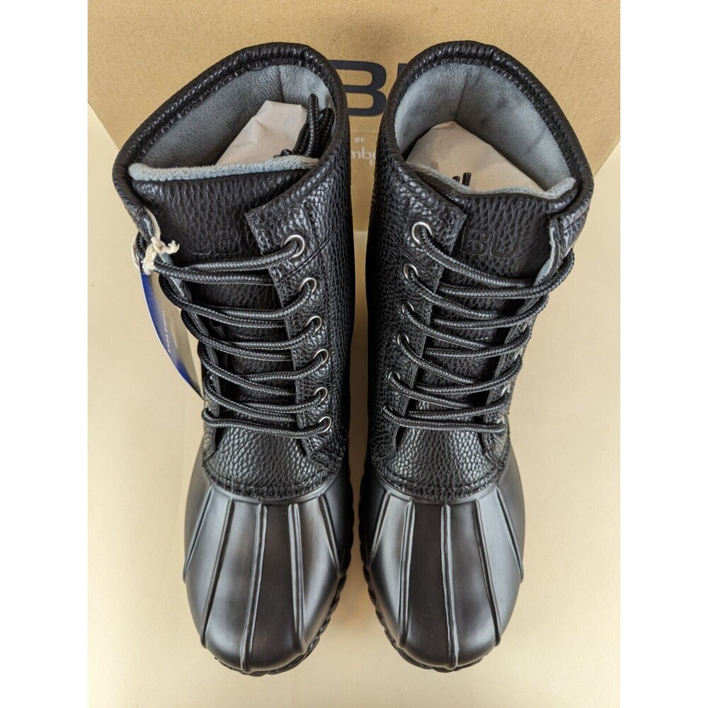 JBU Maine Waterproof Duck Boots Mens 13 M Black Faux Fur Lined Lace Up Shoes NWB - Picture 8 of 15